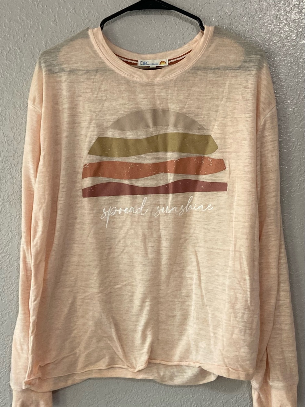 C&C California Peach Long-Sleeve Graphic Tee - Spread Sunshine